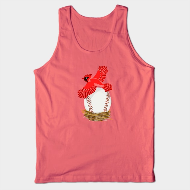 Play Ball! Cardinal Baseball Egg in Nest Tank Top by BullShirtCo